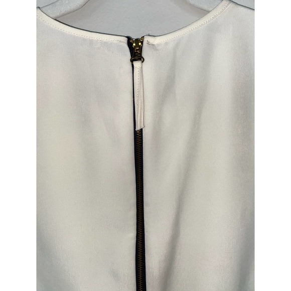 ZARA womens medium ivory fringe front tunic mini dress crew neck sleeveless 0064 - Picture 5 of 11